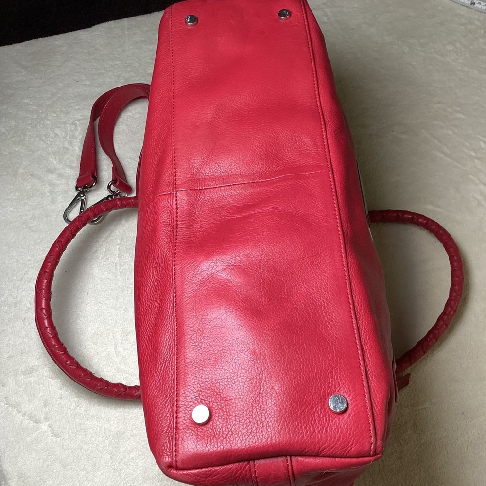 Marc New York Andrew Marc Red Pebbled Leather Large satchel, shoulder/crossbody - Picture 8 of 15